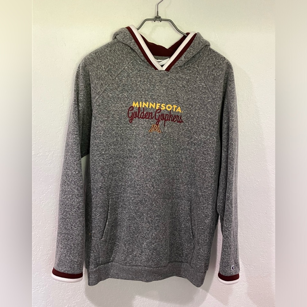 Champion Women’s large grey hooded Sweatshirt University of Minnesota Gophers